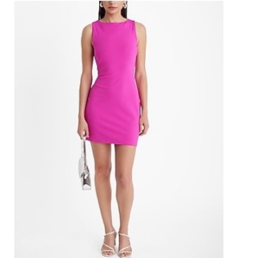 Express Neon Pink Sleeveless Bodycon Mini Dress